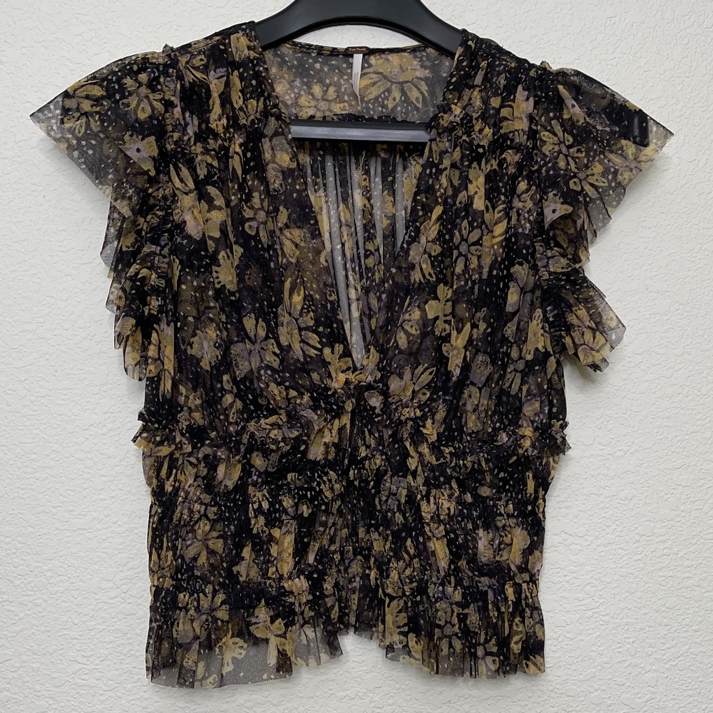 Free People Making Me Smile Print Top Night Combo